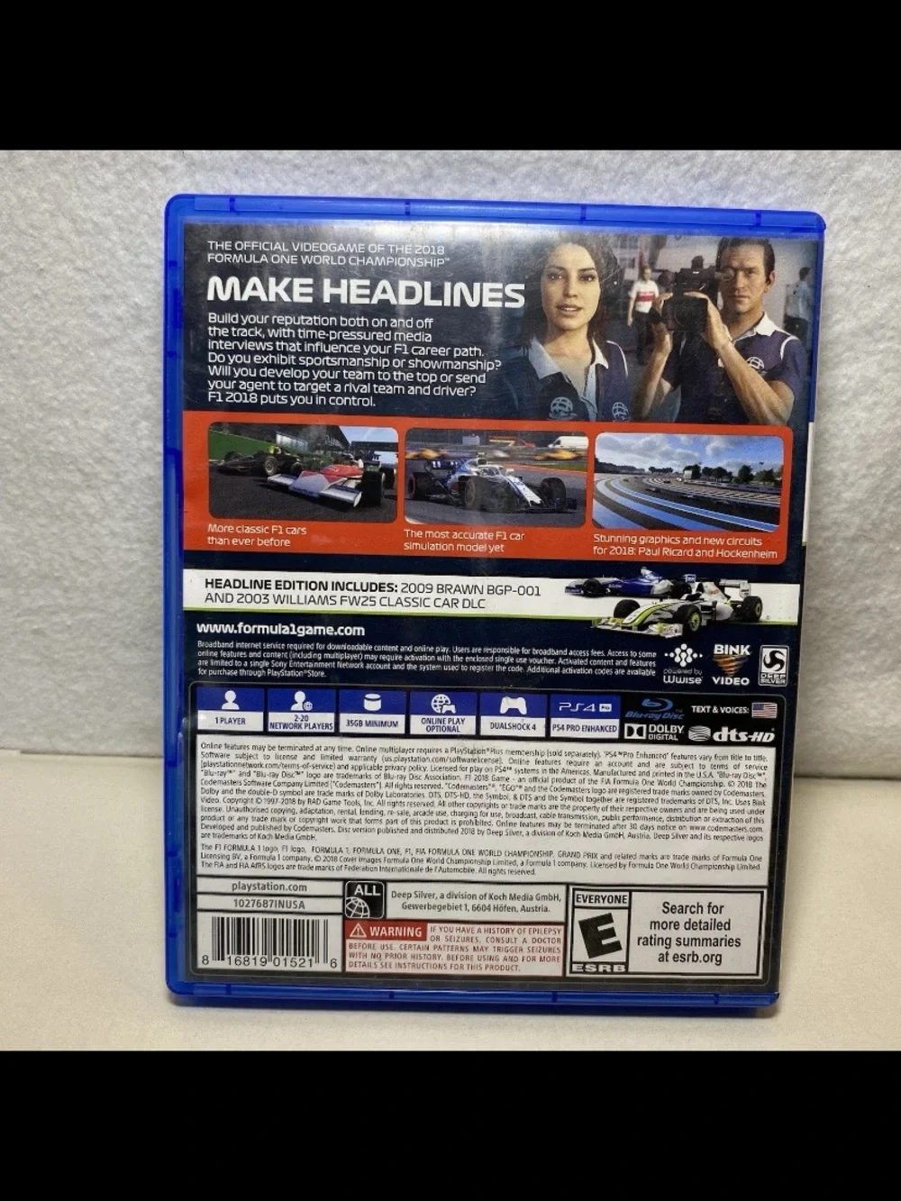 F1 2020 & F1 2018 Headline Edition PlayStation 4 PS4 Racing Games Bundle Lot CIB